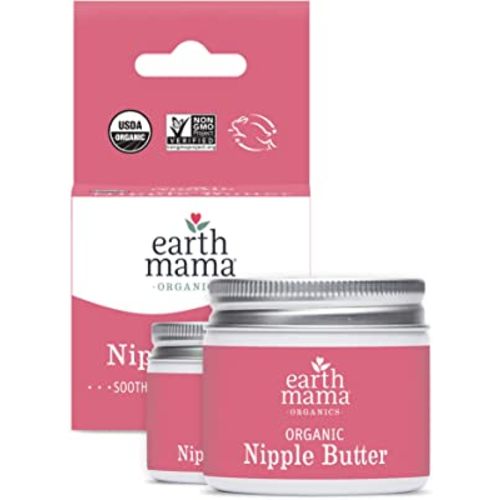 Organic Nipple Butter Breastfeeding Cream by Earth Mama | Lanolin-free, Safe for Nursing & Dry Skin, Non-GMO Project Verified, 2-Fluid Ounce (2-Pack)