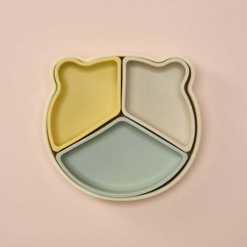 Silicone Bear Divider Plates | Baby Suction Plate – Baby Bertie