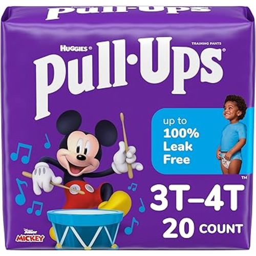Pull-Ups Boys' Potty Training Pants, Size 3T-4T Training Underwear (32-40 lbs), 20 Count