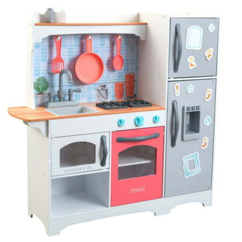 KidKraft Mosaic Magnetic Play Kitchen with Ice Maker & 9-Piece Accessory Play Set