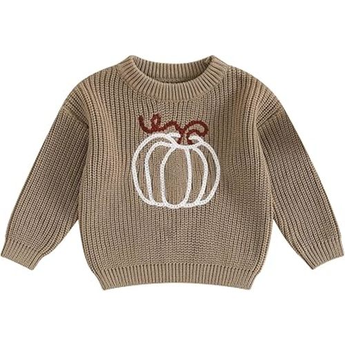 BemeyourBBs Kids Toddler Baby Boy Girl Knit Sweaters Fall Winter Clothes | Little Toddler Baby Sweater 0-6 Years, Overallsized, Pullover, Soft, for Halloween Thanksgiving Christmas Gift, Photos