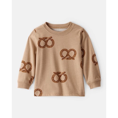 Baby Boy Pretzel Print Long-Sleeve Tee - Brown | Carter's