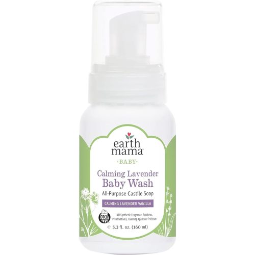 Earth Mama Calming Lavender Baby Wash with Gentle Castile Soap for Sensitive Skin, 5.3-Fluid Ounce