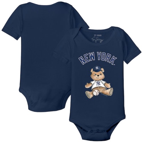 Infant New York Yankees Tiny Turnip Navy Teddy Boy Bodysuit