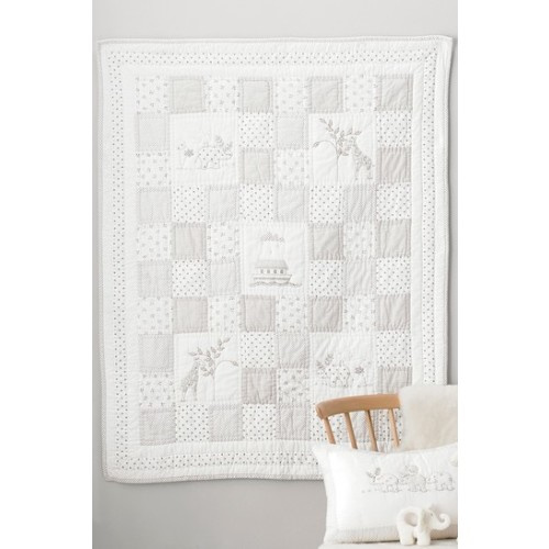The White Company White Kids Noah's Ark Cot Bed Quilt