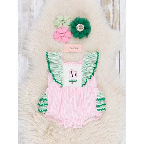 Striped Watermelon Pop Ruffle Bubble