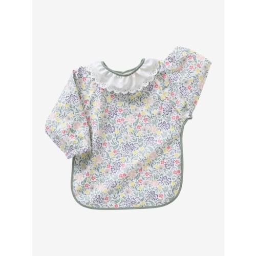 Bib with Long Sleeves & Collar - printed pink, Nursery