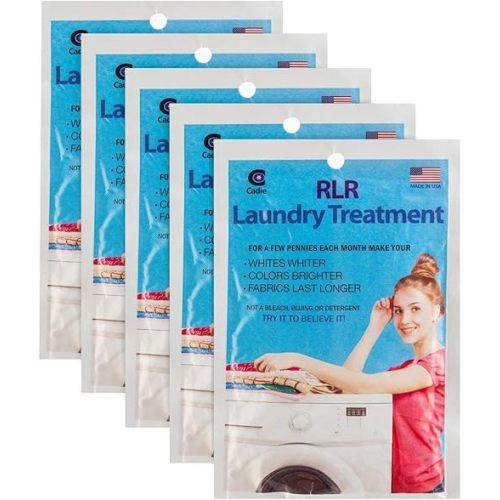 RLR Natural Laundry Detergent Powder – Whitens, Brightens, Refreshes Baby Cloth Diaper Detergent, Musty Towels, Workout Clothes - Non-toxic, Fragrance-Free For Sensitive Skin (Pack of 5)