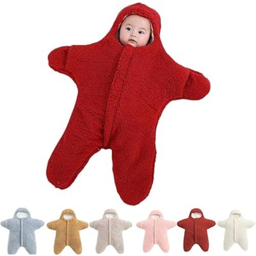 Zureto Baby Starfish Onesie - Thick Fleece Wearable Sleeping Bag for Newborns