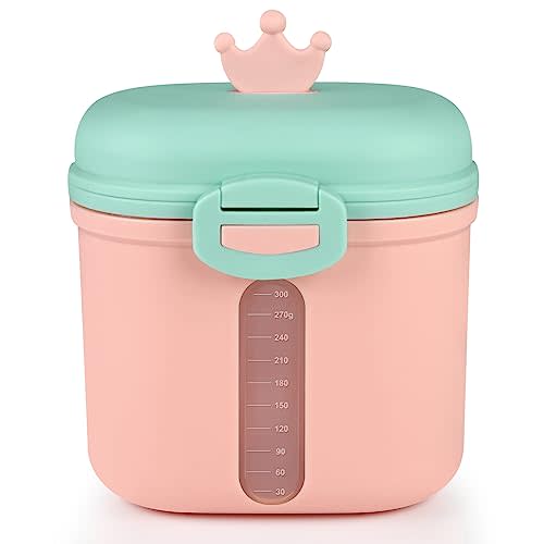 Accmor Baby Formula Dispenser On The Go, Portable Milk Powder Formula Dispenser with Scoop,Formula Containers for Travel Hold 12.7oz/360g Formula, Pink
