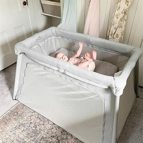 Newton Baby Bassinet Insert for Travel Crib & Playard | Includes Mattress & Sheet, Ultra-Breathable & Washable, Dual-Layer Cover | Does NOT Include Play Yard