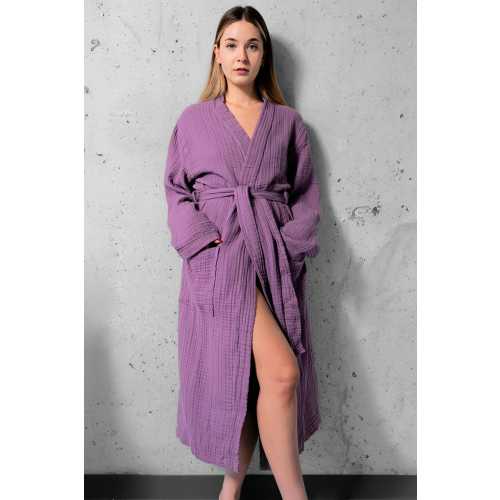 Extra Soft %100 Cotton Loungewear Muslin Robe, Long Staple Turkish Cotton Bathrobe, Organic Cotton Dressing Gown, Bridesmaid Robe