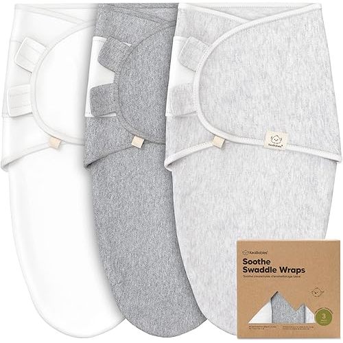 3-Pack Organic Baby Swaddle Sleep Sacks - Swaddles for Newborns, Infant 0-3 Months, Baby Girls, Boys, Soft & Snug Newborn Sleep Sack, Nursery Swaddling Blankets (Cloud)
