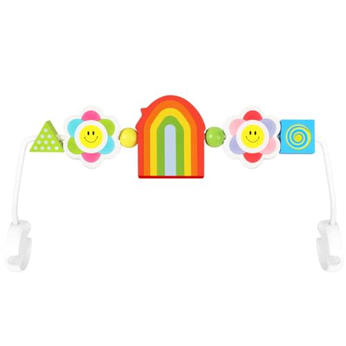 iGRATENS Baby Bjorn Bouncer Toy Bar - Toy Bar for Baby Bouncer Seat Balance Soft & Bliss, Brightly Colored Shape, Develop Motor Skills, Wooden Toys, Environmentally Friendly Paint, Rainbow