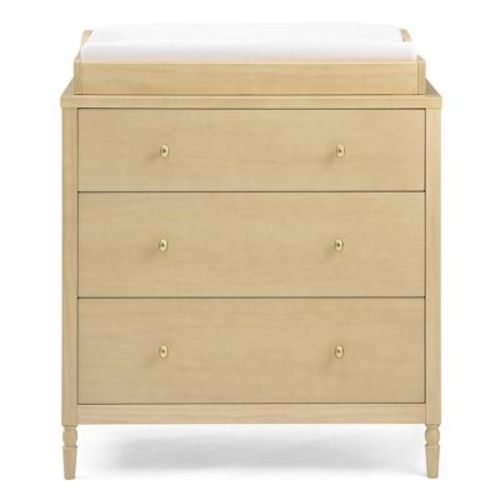 Delta Children Serena 3 Drawer Dresser With Changing Top - Natural Sandstone