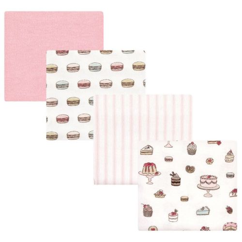 Hudson Baby Infant Girl Cotton Flannel Receiving Blankets, Sweet Bakery, One Size
