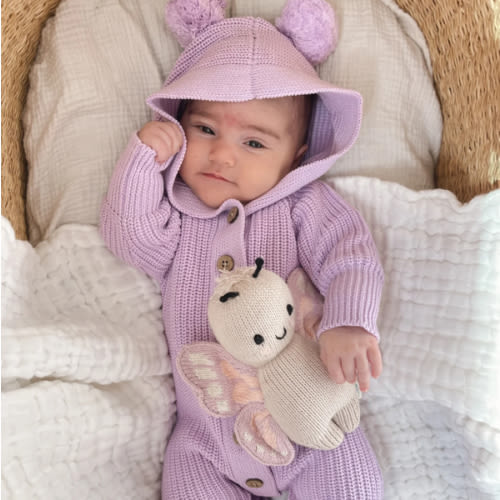 Little B's Classic Hoodie Jumpsuit - Violet
