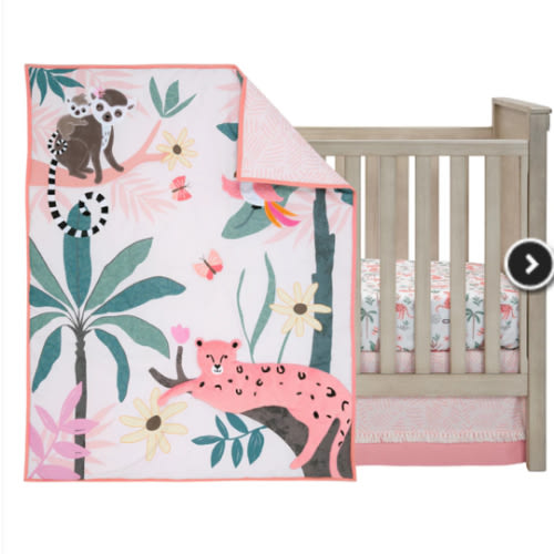 Enchanted Safari Leopard/Lemur Jungle 3-Piece Baby Crib Bedding Set – Lambs & Ivy