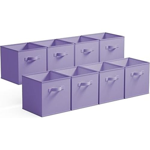 GRANNY SAYS 11 Inch Cube Storage Bins, Lavender Purple, 8-Pack