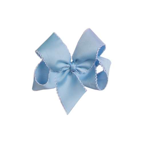Scalloped Edge Grosgrain Bow Light Blue