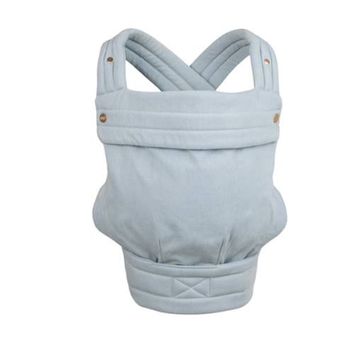 Mabē Monarch Ergonomic Baby Carrier – Premium Cotton Soft Structured Newborn to Toddler Carrier with Hip-Healthy Design, 3 Carry Positions (7-35lbs), Lightweight & Breathable, (Dream Wash Denim)