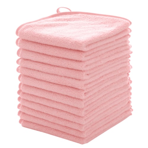 Baby Washcloths Set ,Microfiber Coral Fleece Face Towel for Newborns, Infant, Toddlers or Kids. Ultra Soft and Absorbent wash Cloth for Baby,12 Pack, 12x12 Inches