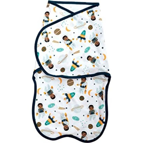 Baby Swaddle 100% Cotton, Astronaut and Space Theme (Ashton) for Newborn - 3 Months Little Muffincakes