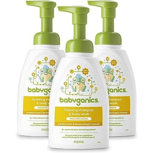 Babyganics Shampoo & Body Wash Pump Bottle, Chamomile Verbena, 16 OZ