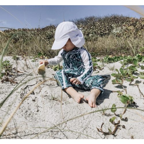 Kids Flap Hat | White