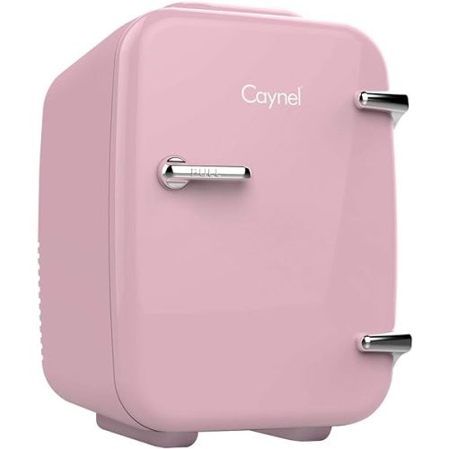 CAYNEL Mini Fridge Portable Thermoelectric 4 Liter Cooler and Warmer for Skincare, Eco Friendly Beauty Fridge For Foods,Medications, Cosmetics, Breast Milk, Medications Home and Travel