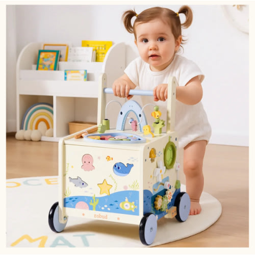 ROBUD Wooden Baby Push Walker - Underwater World