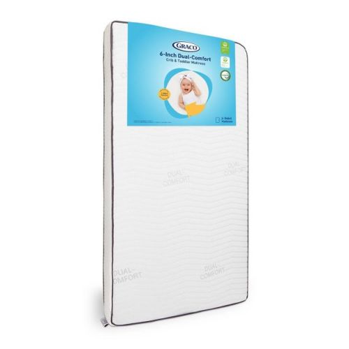 Graco 6" Dual-Comfort Baby Crib and Toddler Mattress: Removable Cover, 2-Stage Design, High-Density Foam