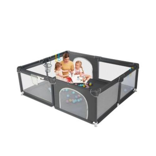Baby Playpen, 63x63'' Extra Large Baby Playard, Kids Activity Center with Anti-Slip Base, Safety Play Yard for Infants Toddlers