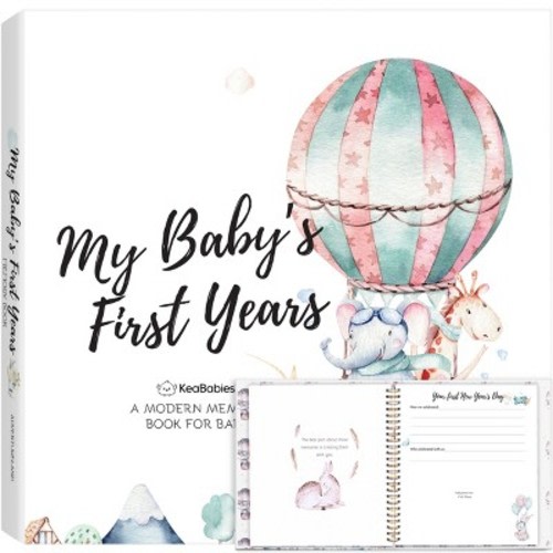 KeaBabies Craft Baby Memory Book, First 5 Years Baby Books, 90 Pages Keepsake Milestone Journal for Baby Girls, Boys, Color: Adventureland