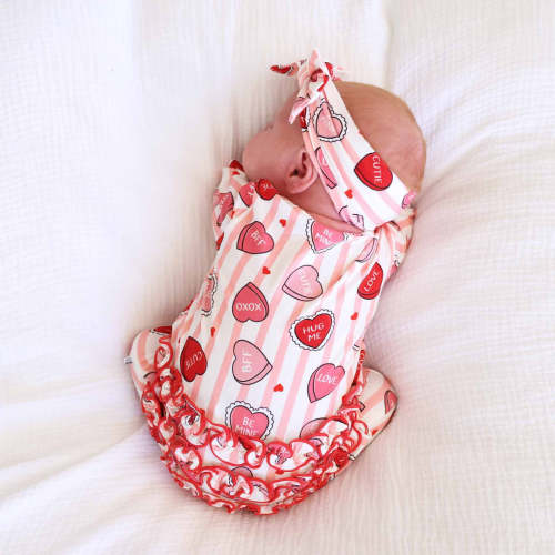 Sweet Like Candy Ruffle Zipper Footie | Pink