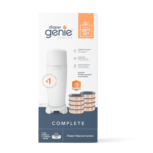 Playtex Diaper Genie Baby Registry Gift Set - Complete Diaper Pail, 8 Refills, 8 Carbon Filters for Odor Control : Amazon.com.au: Baby