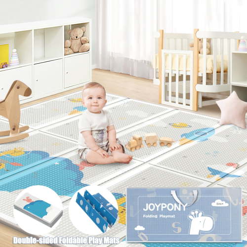 Joypony Baby Play Mat 79" X 71" Waterproof&AntiSlip Portable Baby Floor Mat with Travel Bag Indoor Outdoor Extra Large Foldable Play Mats for Babies and Toddlers