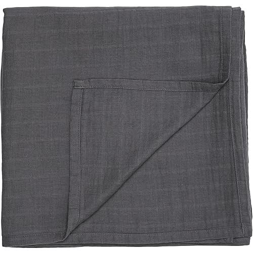 Denmark - Muslin Swaddle Blankets – 100% Organic Cotton Super Soft Baby Swaddle – Ideal Receiving Blanket for Baby Boy and Girl – 47’’ x 47’’ (Soft Grey)