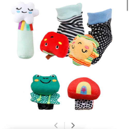 Montessori Baby Sock Rattles Set of 5