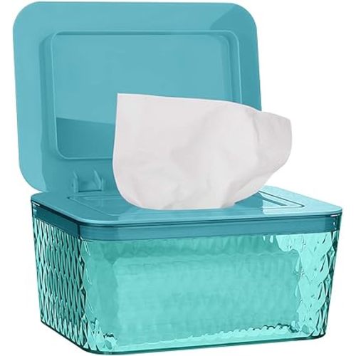 Baby Wipes Dispenser, Wipe Holder Wipes Case Dustproof with Lid Keep Diaper Wipes Fresh Easy Open & Close (Green)