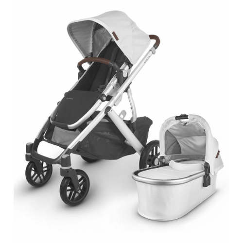 UPPAbaby Vista V2 Stroller - Bryce (White Marl/Silver/Chestnut Leather)