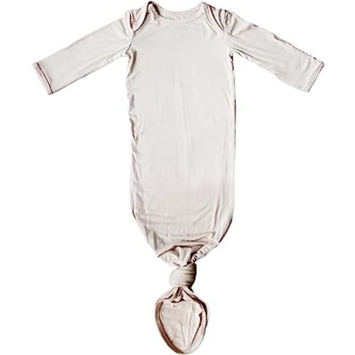 Marlowe & Co Knotted Newborn Baby Gown, Ultra Soft Knotted Sleeper Gown for Baby Boy and Girl