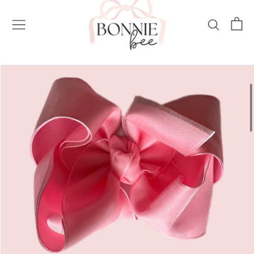 Bubblegum Layered Organza/Grosgrain Bow