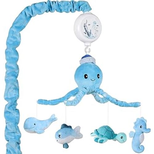 CLYMENE Ocean Musical Baby Crib Mobile - Whale/Turtle/Seahorse Mobile for Crib with 12 Lullabies for Baby Boys and Girls | Nautical Nursery Decor