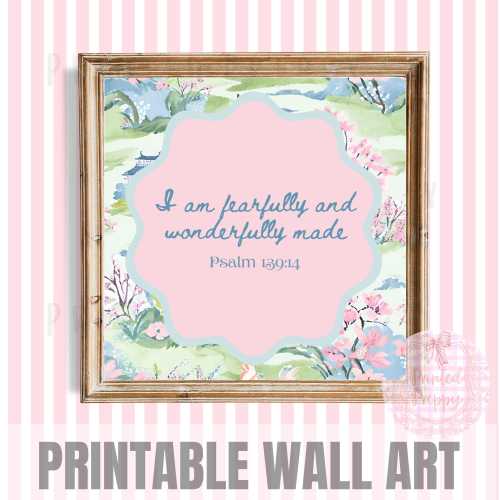 Scripture Chinoiserie Printable Wall Art | Pastel Square Decor | Instant Download PDF & JPG