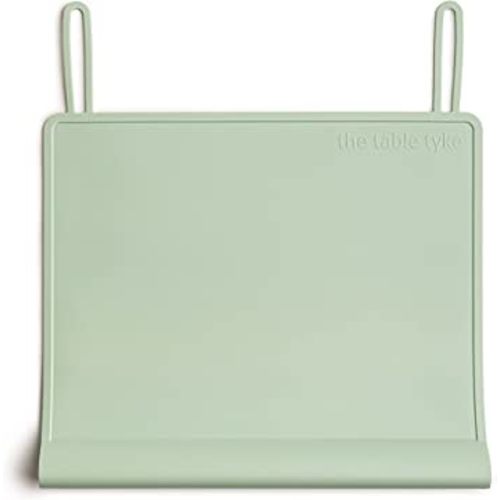 100% Silicone Placemat with Teething Edge Bumper/Spill Stopper | Dishwasher Safe, Travel Ready Non-Slip Suction Activity Mat for Infants, Babies, Toddlers, Children, Kids (Sage Green)