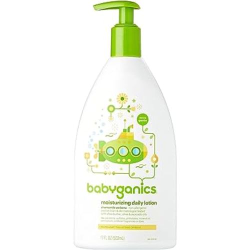 Babyganics Extra Gentle Moisturizing Daily Lotion, Chamomile Verbena, 17 Fluid Ounce (502 ml)