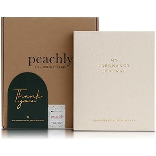 Peachly Pregnancy Journal - Linen Pregnancy Book to Capture Every Milestone - Pregnancy Must Haves - Baby Book Keepsake Pregnancy Journals For First Time Moms and Experienced Moms