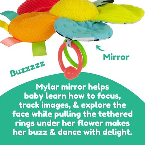 Lamaze Clip On Car Seat and Stroller Toy - Buzzy The Bee - Crinkle Car Seat Toys and Stroller Toys - Sensory Toys for Babies - Travel Toys for Car - Infant Toys Ages 0 Months and Up