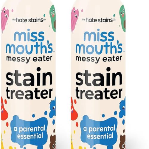 Miss Mouth's Messy Eater Stain Treater Spray - 4oz 2 Pack Stain Remover - Newborn & Baby Essentials - No Dry Cleaning Food, Grease, Coffee Off Laundry, Underwear, Fabric